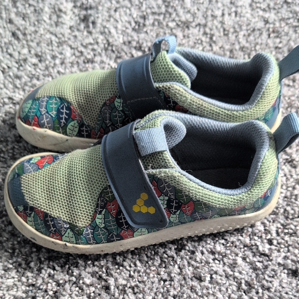Kids' Patterned Sneakers with Blue and Green Accents